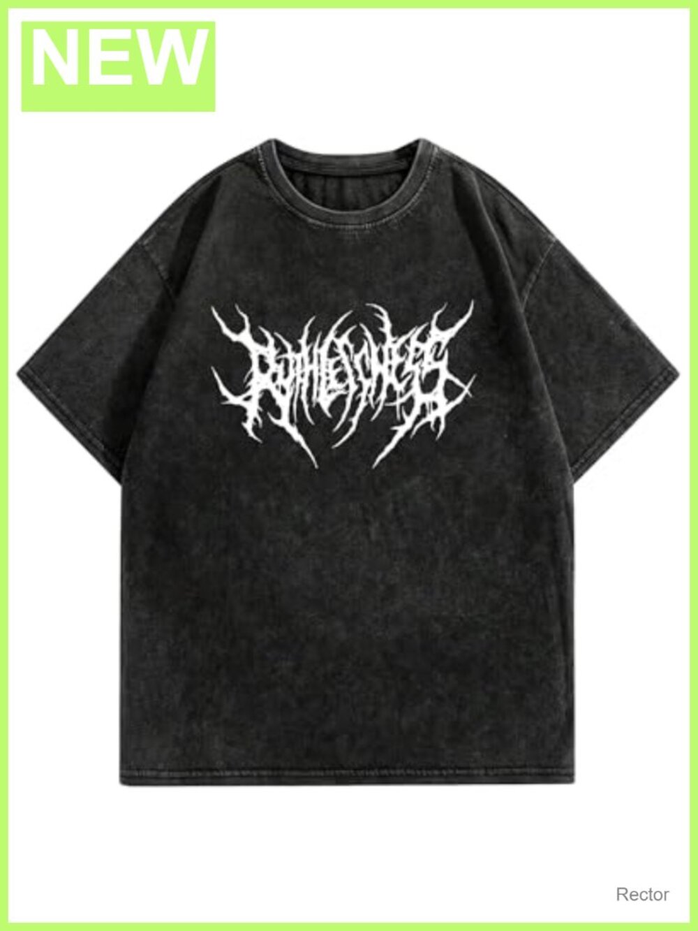Mens Heavyweight Cotton Graphic T-Shirt Oversized Drop Shoulder Crew Neck